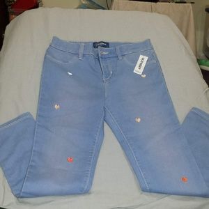 Girls Old Navy Jeans with Embroidered Hearts